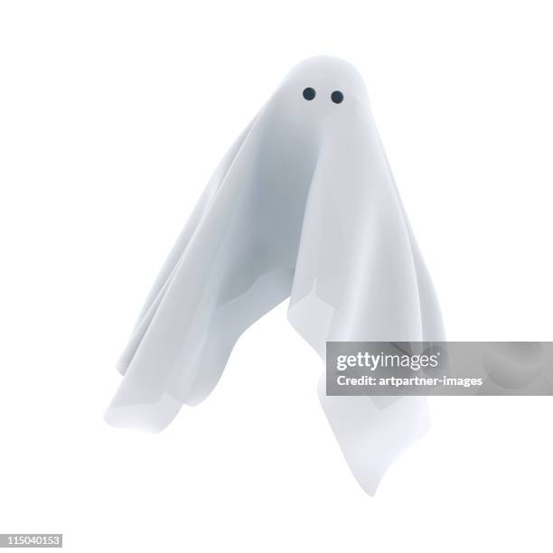 ghost or phantom with two eyes on white - fantasma foto e immagini stock