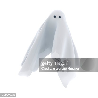 Ghost or phantom with two eyes on white