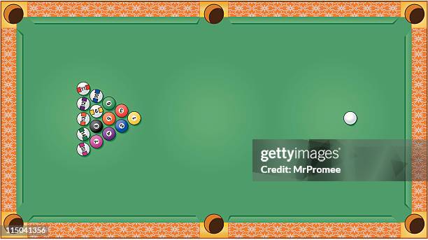 billard oder pool-tisch - billard tisch stock-grafiken, -clipart, -cartoons und -symbole