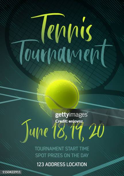 tennis turnier plakat - tennisturnier stock-grafiken, -clipart, -cartoons und -symbole