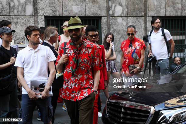 Raimondo Rossi attends Milan Men's Fashion Week, Milano, Italy, on June 17 2019