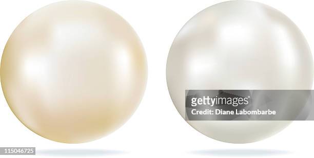 illustrazioni stock, clip art, cartoni animati e icone di tendenza di perle avorio e bianco con brillante guardando le evidenziature - perle