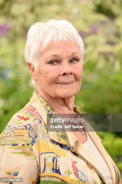 Dame Judi Dench attends the RHS Chelsea Flower Show 2019 press day at Chelsea Flower Show on May 20, 2019 in London, England.