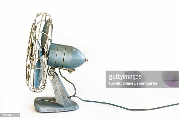 retro fan on white - electric fan stock pictures, royalty-free photos & images