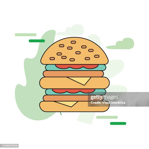 stockillustraties, clipart, cartoons en iconen met burger - large cucumber