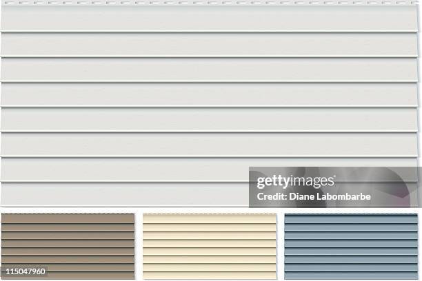 bildbanksillustrationer, clip art samt tecknat material och ikoner med vinyl siding clapboard sample set done in four different colors - fasad