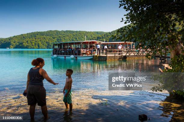 Tourist boat. Plitvice Lakes National Park. Croatia, Europe.