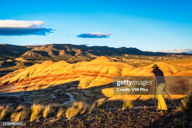 Dan Schoenwald photographing at Painted Hills Unit, John Day Fossil Beds National Monument, Oregon.