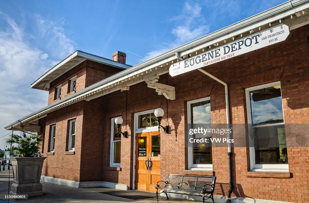 Amtrak train station in downtown Eugene