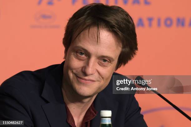 August Diehl attends the "A Hidden Life " Press Conference during the 72nd annual Cannes Film Festival on May 20, 2019 in Cannes, France.