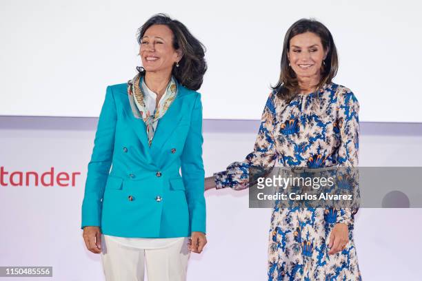 Queen Letizia of Spain and President of the Spanish bank Banco Santander Ana Patricia Botin attend 'Proyectos Sociales De Banco Santander' awards on...