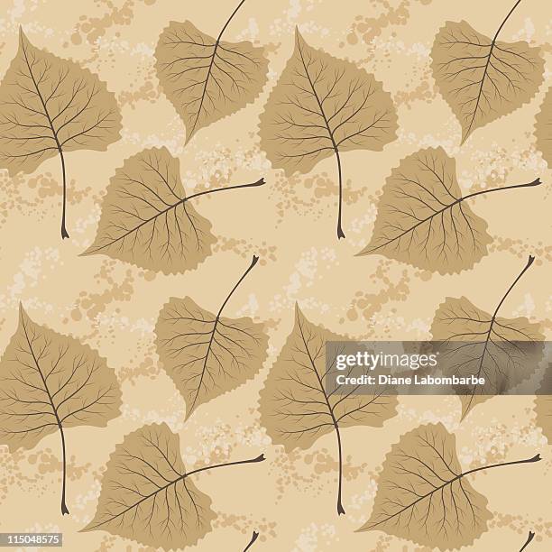 fall repeating leaf pattern - poplar tree stock illustrations