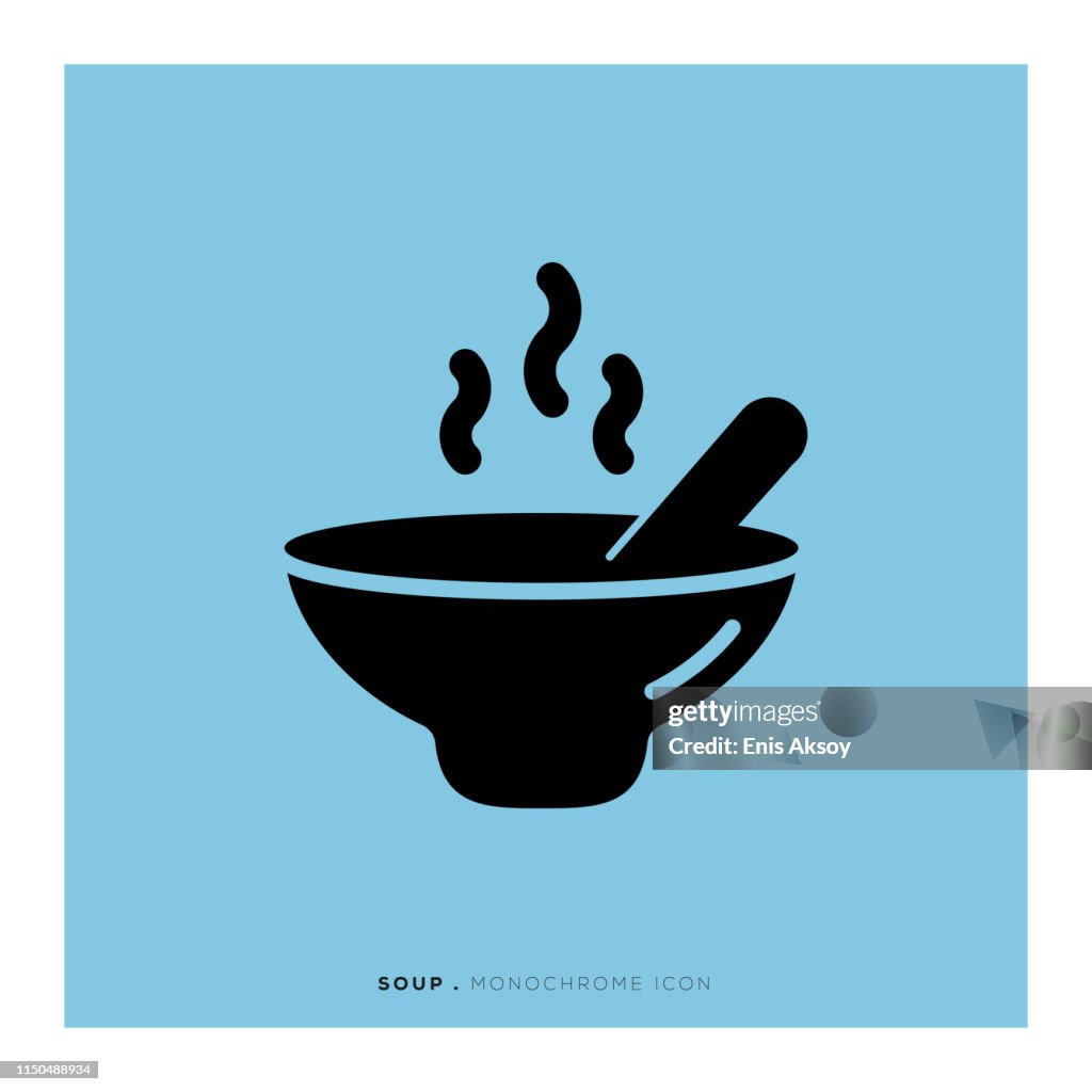 Ícone monocromático da sopa