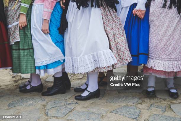 Traditional costumes and folk traditions at Easter Festival in Hollók?, UNESCO World Heritage-listed village in the Cserhát Hills of the Northern...