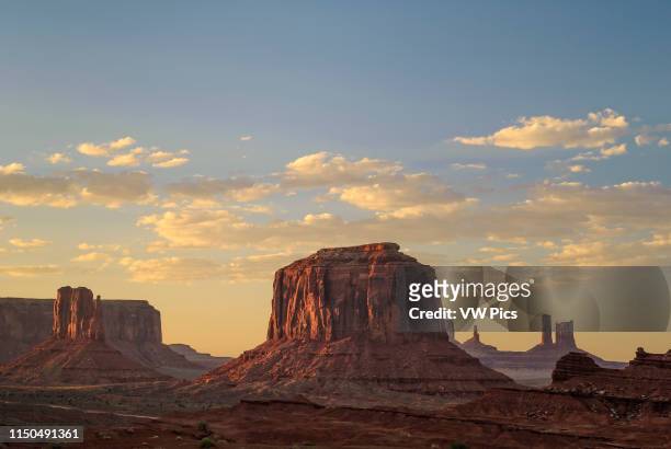 The Mittens from John FordÕs Point; Monument Valley Navajo Tribal Park on the Utah/Arizona border.