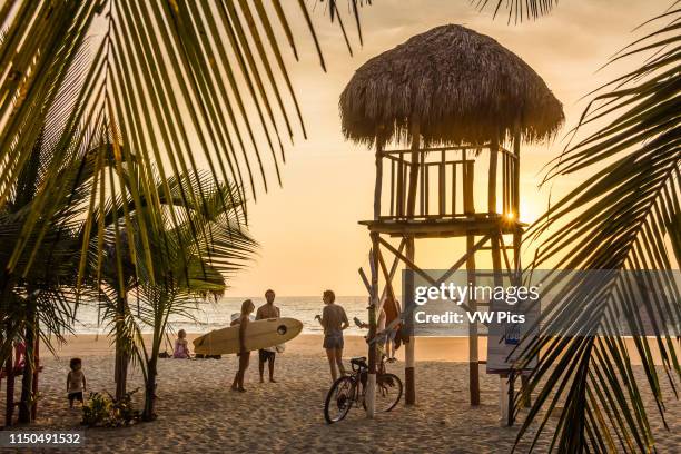 Sunset at the beach in San Francisco , Nayarit, Mexico.