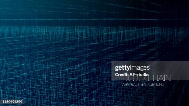 abstract blockchain network background - cryptocurrency mining stock illustrations