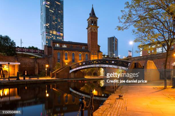 castlefield basin. deansgate, manchester, england - manchester england stock pictures, royalty-free photos & images