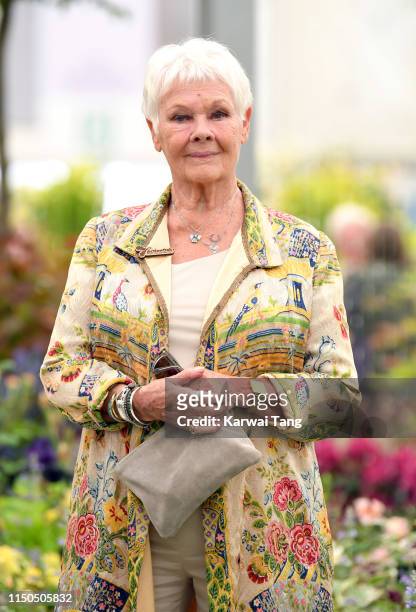 Dame Judy Dench attends the RHS Chelsea Flower Show 2019 press day at Chelsea Flower Show on May 20, 2019 in London, England.