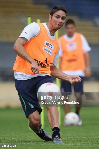Marco Capuano of Italy in action during an Italian U-21 training session at Stade de Bon Rencontre on June 2, 2011 in Toulon, France.