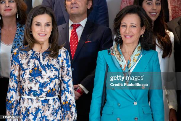 Queen Letizia of Spain and President of the Spanish bank Banco Santander Ana Patricia Botin attend 'Proyectos Sociales De Banco Santander' awards on...