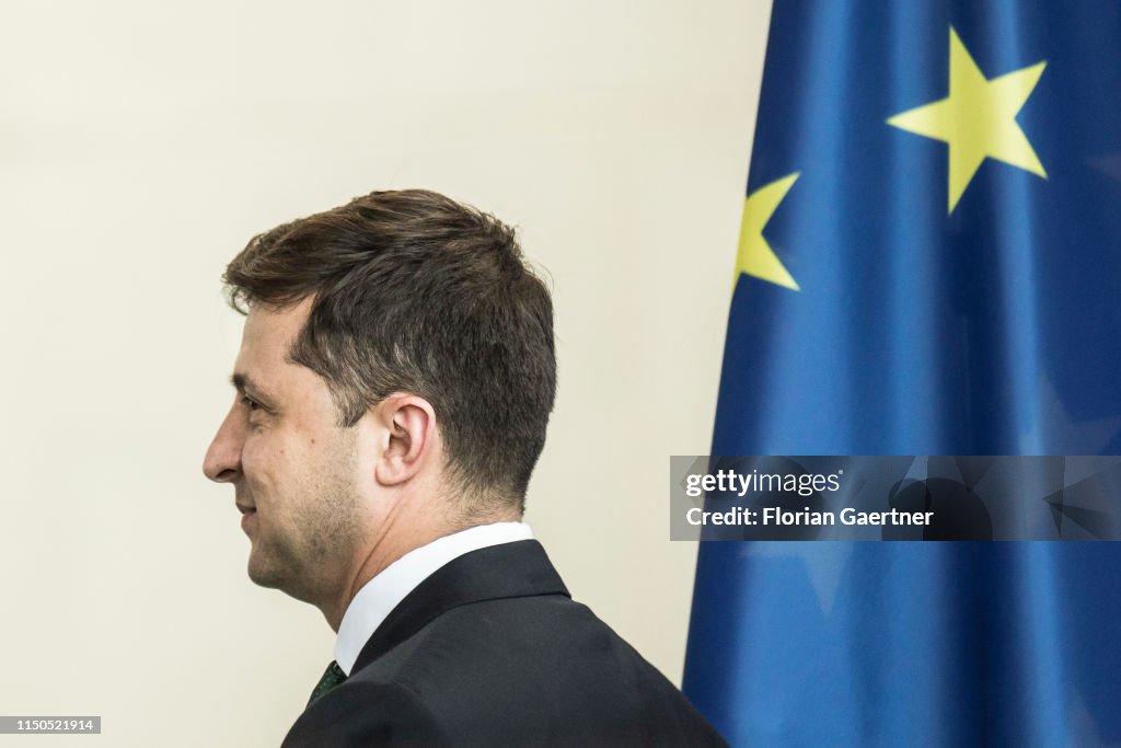 German Chancellor Angela Merkel Meets Wolodymyr Selenskyj