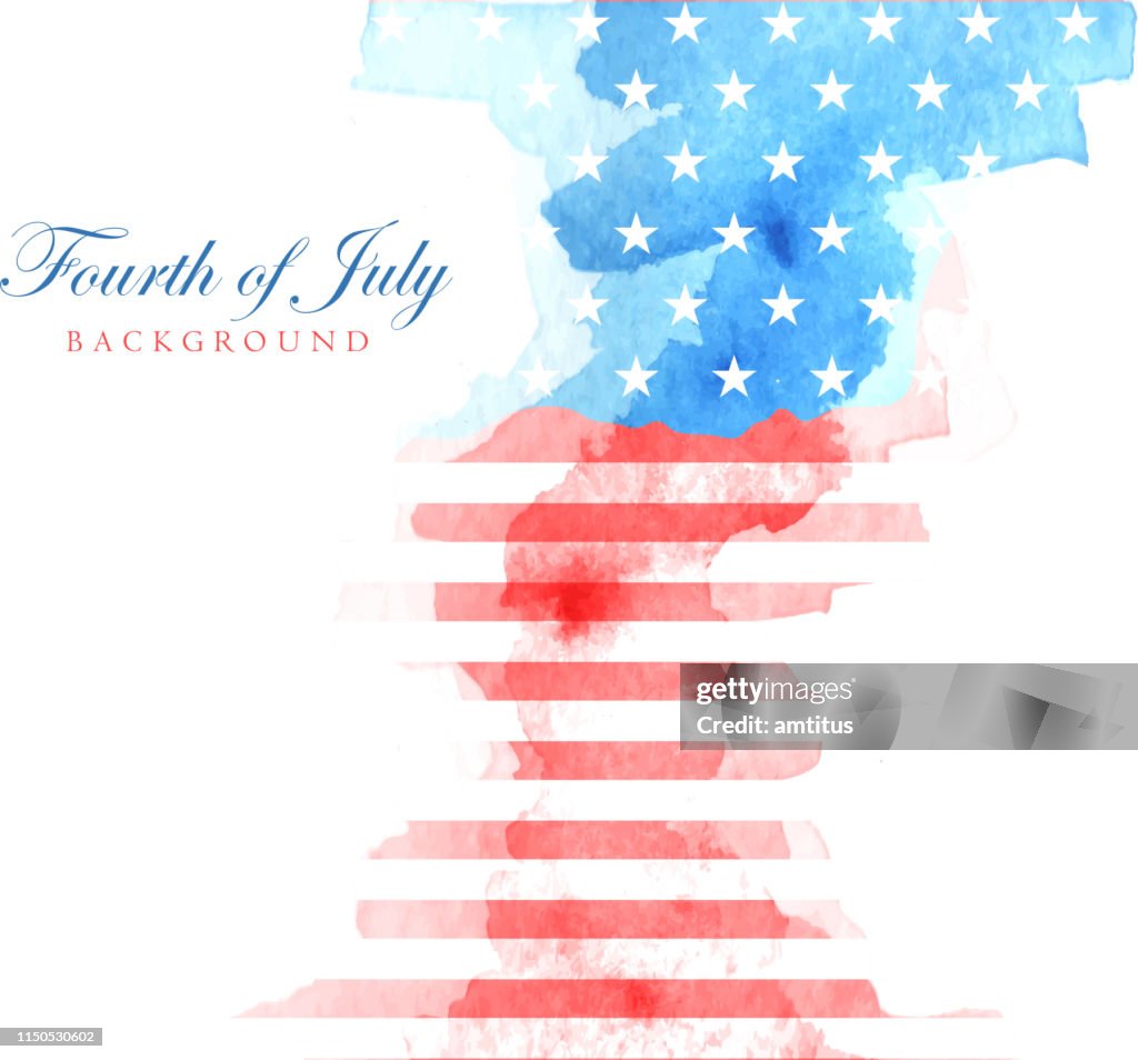 Aquarel abstracte Amerikaanse vlag