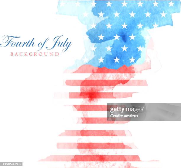 ilustrações de stock, clip art, desenhos animados e ícones de watercolor abstract american flag - 4 de julho