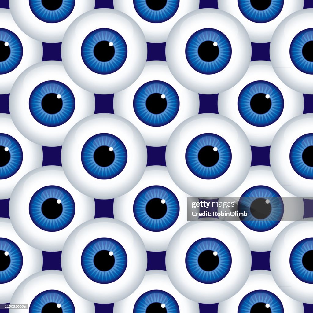 Blue Large Eyeballs Seamless Pattern High-Res Vector Graphic - Getty Images