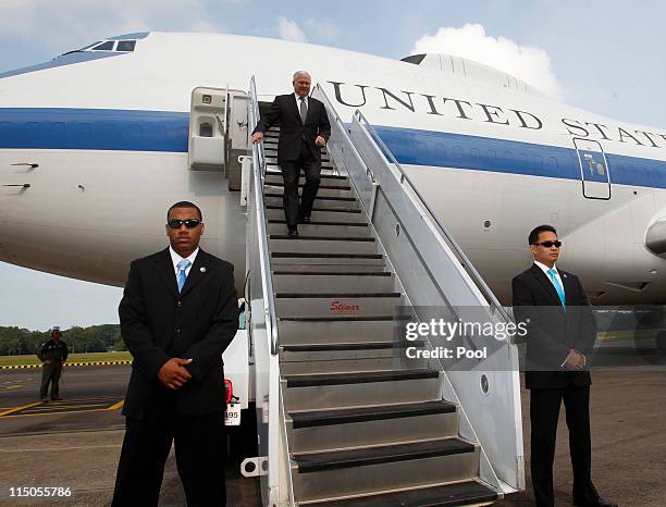 Secretary of Defense Robert Gates arrives at Payar Lebar Air Base June 2, 2011 in Singapore. Gates arrived in Singapore for the 10th HSS Asia...