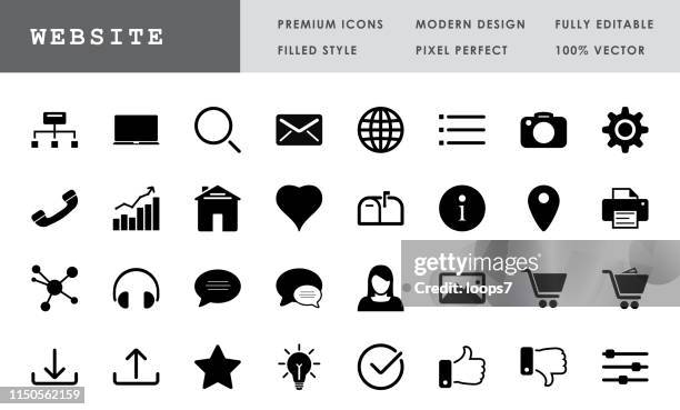 website collection - bold pixel perfect vector icons - email list stock illustrations