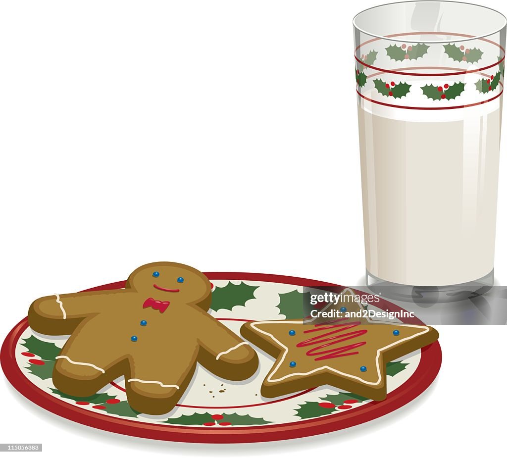 Milk and cookies left out overnight for Santa