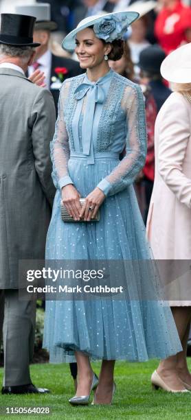 Catherine, Duchess of Cambridge on day one of Royal Ascot at Ascot Racecourse on June 18, 2019 in Ascot, England.