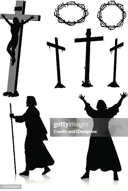 easter silhouettes - herder stock illustrations