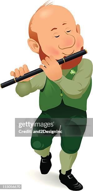 irish flute player - celtic music stock illustrations