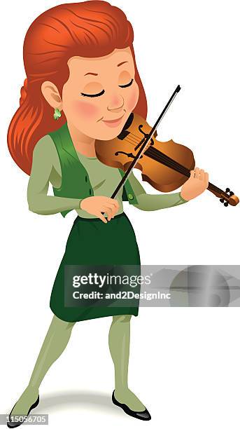 irischer geiger - celtic music stock-grafiken, -clipart, -cartoons und -symbole