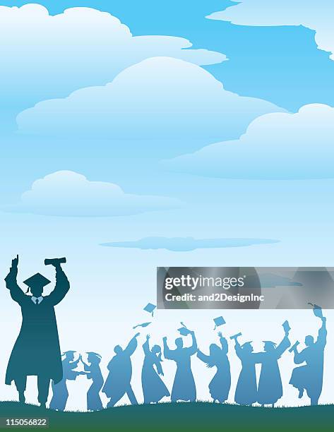 ilustraciones, imágenes clip art, dibujos animados e iconos de stock de graduación de celebración - lanzar actividad física
