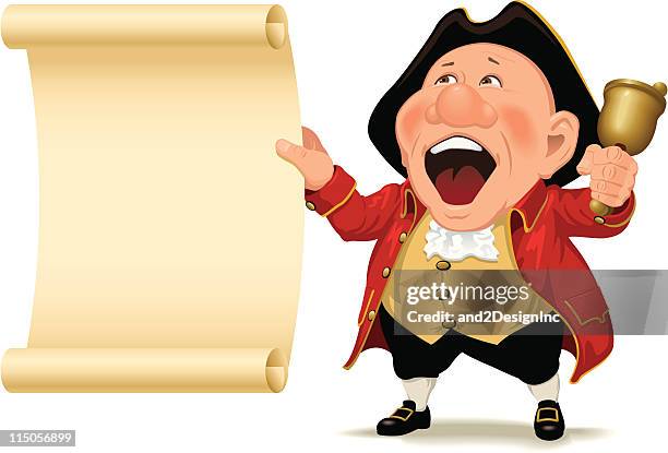 town crier and scroll - town crier stock illustrations