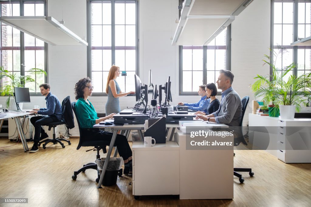 Business people working at a modern office