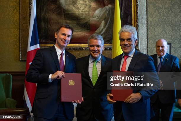Foreign Secretary Jeremy Hunt meets Colombian President, Iván Duque Márquez , and Colombian Environment Minister, Ricardo Lozano Picón at British...