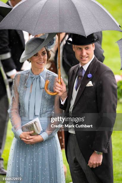 Prince William, Duke of Cambridge and Catherine, Duchess of Cambridge on Day One of Royal Ascot at Ascot Racecourse on June 18, 2019 in Ascot,...
