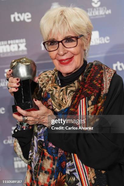 Actress Concha Velasco receives the Honorary Max award during the MAX 2019 awards ceremony at the Calderon Theater on May 20, 2019 in Valladolid,...