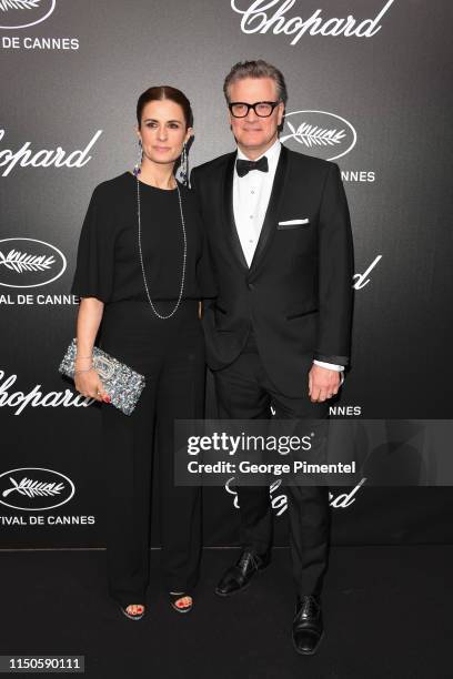 Livia Giuggioli and Colin Firth attend the The Chopard Trophy event during the 72nd annual Cannes Film Festival on May 20, 2019 in Cannes, France.