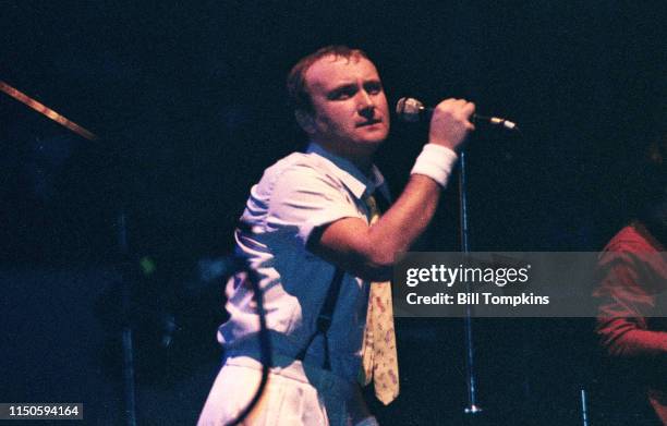 Bill Tompkins/Getty Images Phil Collins, lead singer of Genesis performs at Madison Square Garden 1983 in New York City.