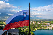Slovenian Flag in Bled