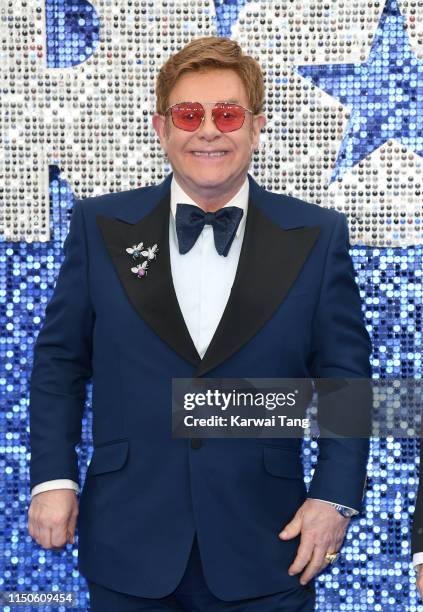 Elton John attends the "Rocketman" UK premiere at Odeon Luxe Leicester Square on May 20, 2019 in London, England.