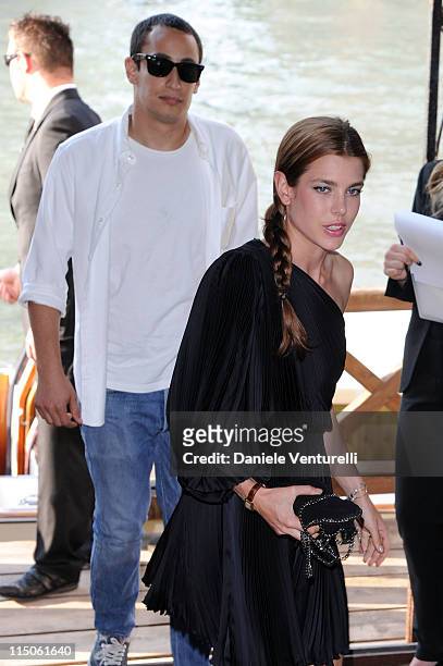 Charlotte Casiraghi and Alex Dellal attend the 'Hogan And Big Bambu' Cocktail Party during the 54th International Art Biennale on June 2, 2011 in...
