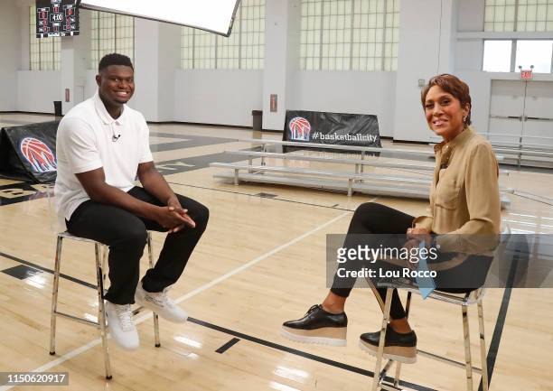 Robin Roberts interviews basketball player Zion Williamson, who is projected to be the first overall pick in the 2019 NBA draft, on "Good Morning...