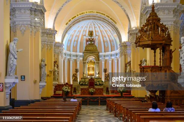 inside basilica cathedral of arequipa - arequipa peru stock pictures, royalty-free photos & images