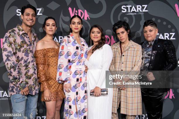Carlos Miranda, Mishel Prada, Melissa Barrera, Chelsea Rendon, Roberta Colindrez, and Ser Anzoategui attend the LA premiere of Starz' "VIDA" at Regal...